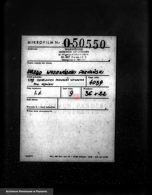 Obraz 2 z jednostki "Spis udzielonych pozwoleń kotłowych pow. kościański"