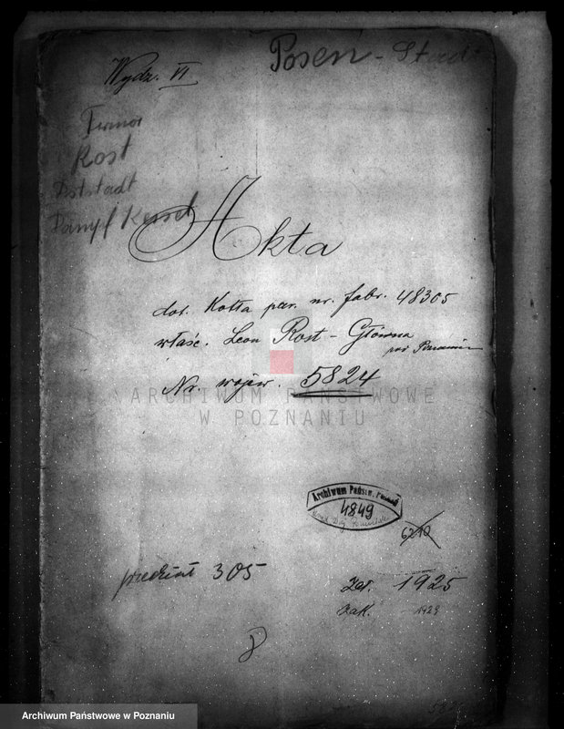 image.from.unit.number "Fabryka kwasu węglowego własność L. Rost w Poznaniu nr woj. 5824"
