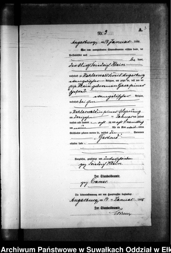 image.from.unit.number "Geburts-Neben-Register des Preussischen Standes-Amtes Kehlen Kreis Angerburg"