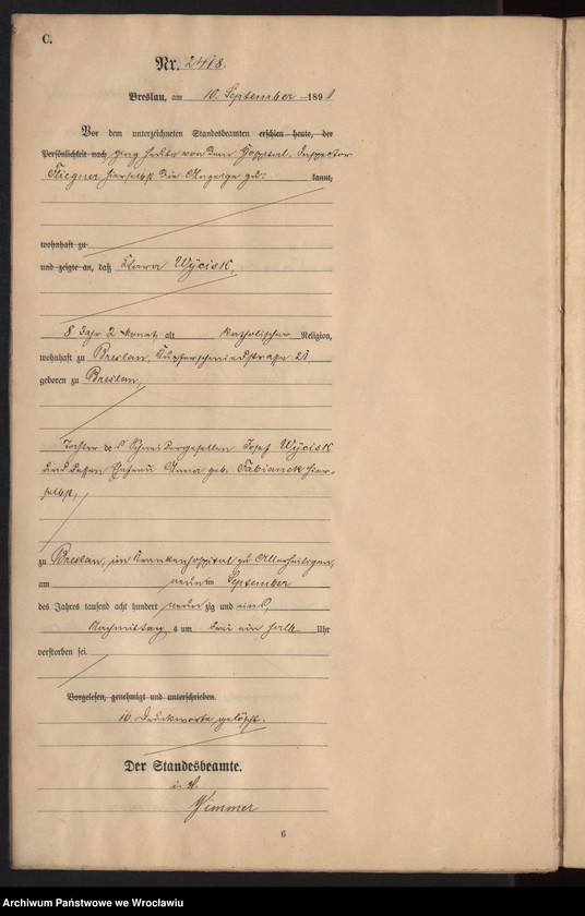 image.from.unit.number "Sterbe-Haupt-Register Breslau I 1891 Band 7"