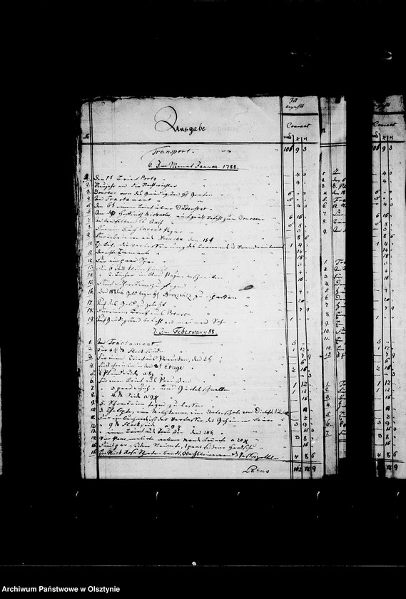 image.from.unit.number "Rechnung über die Einnahme u. Ausgabe von Gf. Lehndorfs Revenüs"