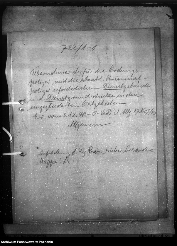 Obraz 5 z jednostki "Übernahme der für die Ordnungspolizei und Staatliche Kriminalpolizei erforderlichen Dienstgebäude und Dienstgrundstücke Allgemeines."