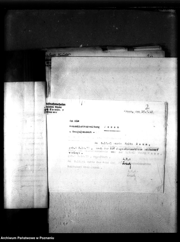 Obraz 6 z jednostki "Ehemalige Heimkinder von 1941 bis 30 V 1942, S-Z. [Przyjęcia i przekazania dzieci, litera S-Z]."