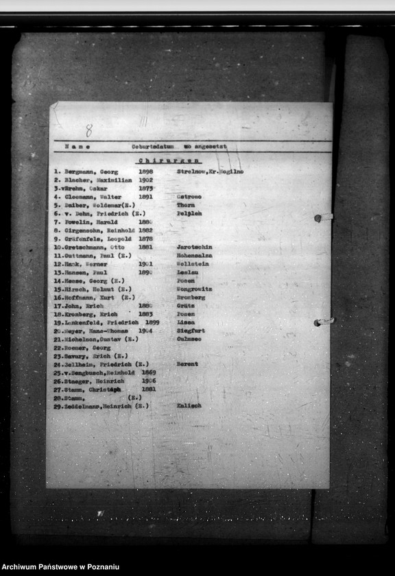 Obraz 13 z jednostki "Amtsärzte Kreis Schroda (Środa) - wyposażenie szpitali"