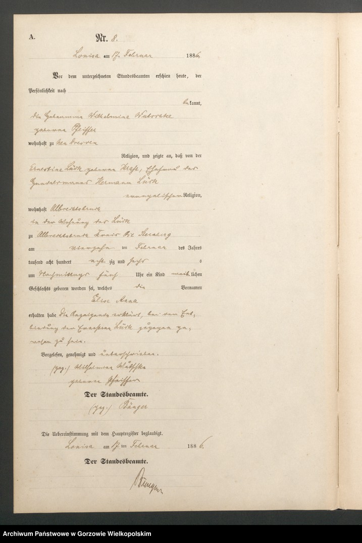 Obraz 10 z jednostki "Geburts Register"