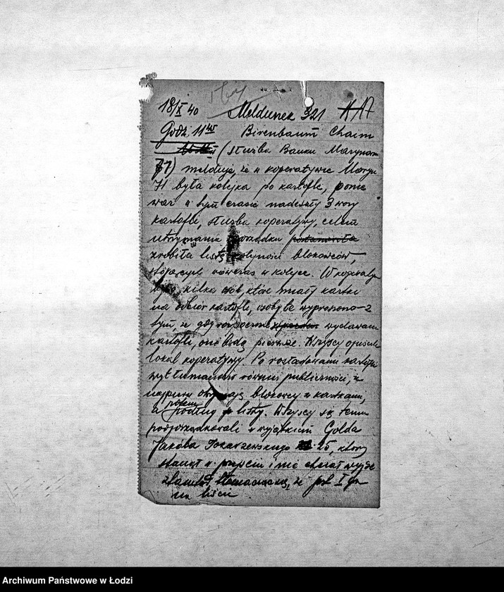 Obraz 20 z jednostki "[Sprawy karne: zeznania, meldunki, oskarżenia]"