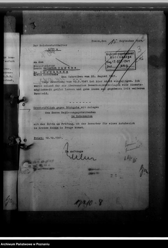 Obraz 8 z jednostki "Bewerbungen um Anstellung im Beamtendienst"