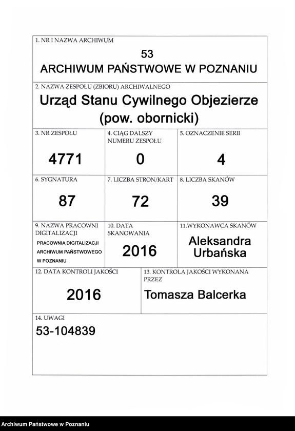 Obraz 1 z jednostki "Sterbe-Haupt-Register"