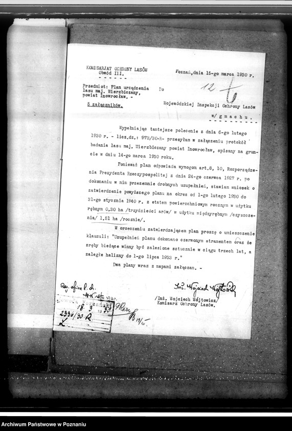 Obraz 16 z jednostki "Las majętności Wierzbiczany w powiecie inowrocławskim"