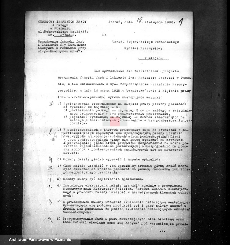 Obraz 5 z jednostki "/Fabryka materiałów drogeryjnych i malarskich K. Łączycki w Poznaniu- korespondencja w sprawie zatwierdzenia/"