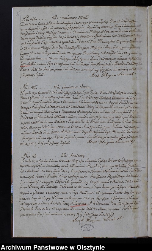 image.from.unit.number "Akta Stanu Cywilnego Gminy Grzebskiey Urodzenia, Zawartych Małżeństw, Zeyścia z Roku 1834"