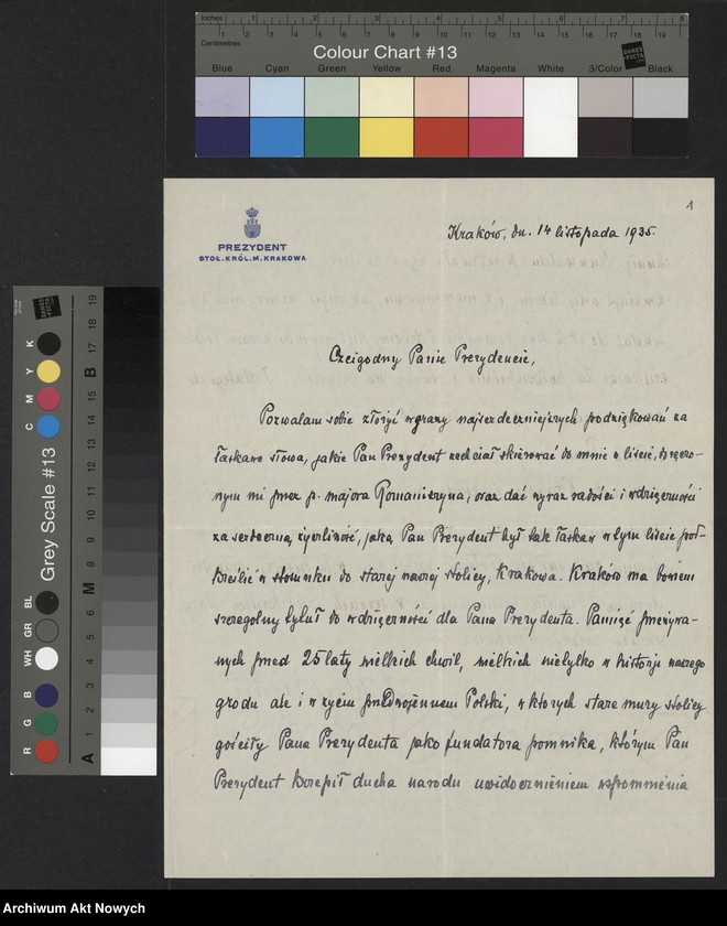 Obraz 3 z jednostki "Kaplicki Mieczysław (prezydent m.st. Krakowa); Załączniki: list majora Bronisława Romaniszyna do I. Paderewskiego; L.1"