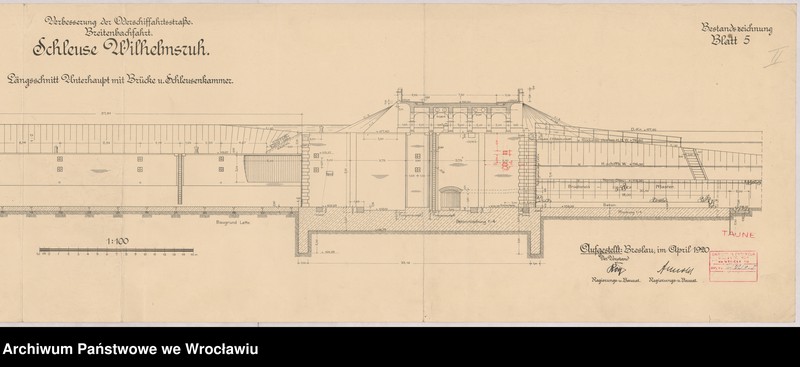 image.from.unit.number "Verbesserung der Oderschiffahrtsstraße. Breitenbachfahrt. Schleuse Wilhelmsruh. Blatt 2-7"