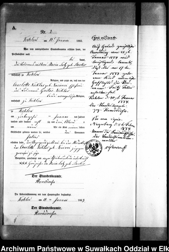 image.from.unit.number "Geburts-Neben-Register des Preussischen Standes-Amtes Kehlen Kreis Angerburg"