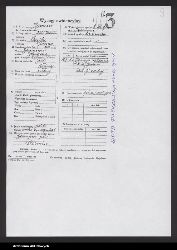 image.from.unit.number "Akta osobowe policjanta z województwa tarnopolskiego - Czajka Brunon"