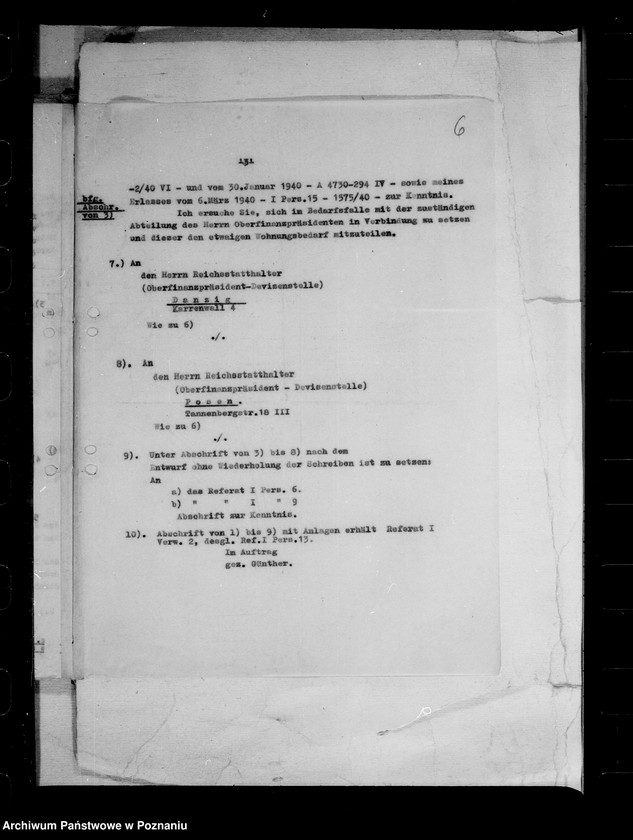 Obraz 10 z jednostki "Deutch- italeinische Vereinbarung für die abwandernden Deutschen aus Tirol. Verwendung von Haushaltsmitteln. Fürsorge für versetzte Angestellten. Reichsgrundbesitzvverzeichnis."