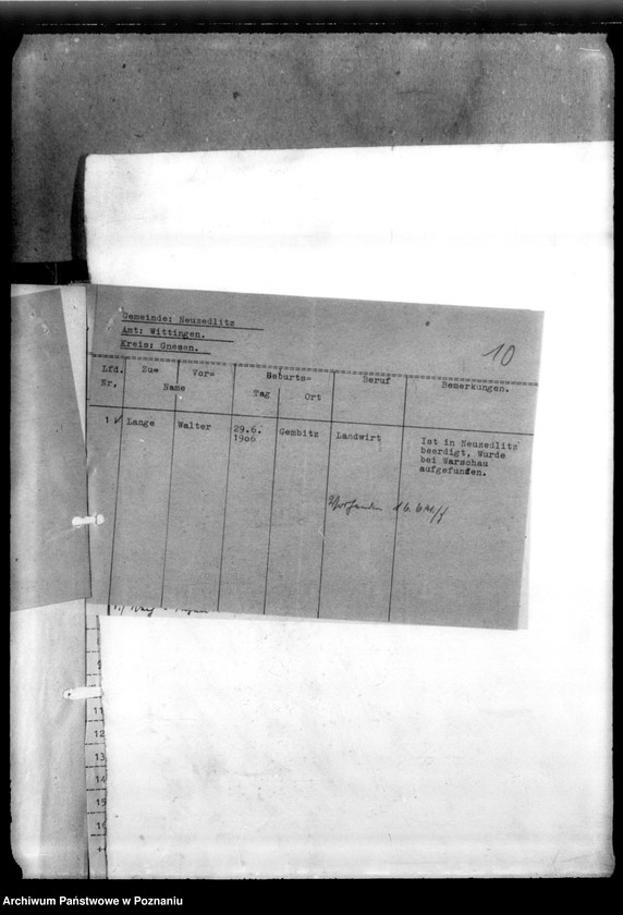 Obraz 14 z jednostki "Kreis Gnesen (Gniezno). Zgłoszenia zmarłych i zaginionych Niemców w 1939 roku"