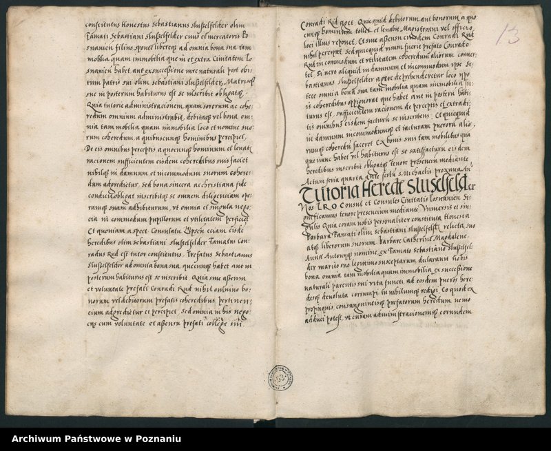 Obraz 15 z jednostki "Liber actorum civilium Posnaniensium incipitur ab feria tertia ante festum s.Mathei evangeliste anni domini 1554 usque ad annum 1556 ... sub B.W. notario."