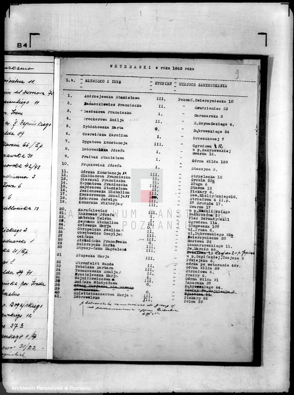 Obraz 13 z jednostki "/Spis Weteranów i Wdów po weteranach z 1863 r./"