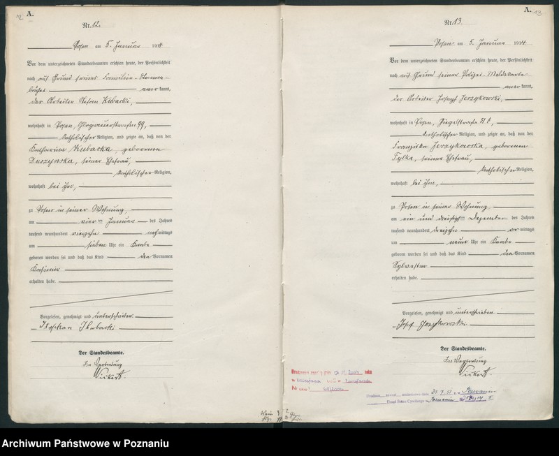 Obraz 9 z jednostki "Księga miejscowa urodzeń tom I [Rejestr główny urodzeń]"