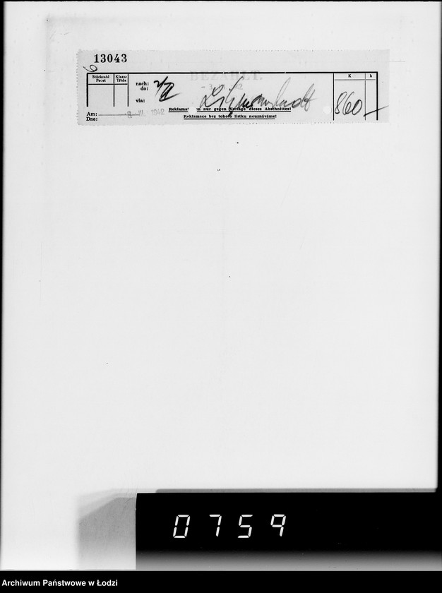Obraz 10 z jednostki "4. Kassenbelege von nr 627- 846"