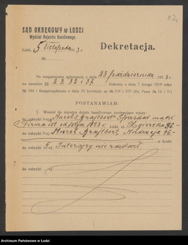 Obraz 14 z jednostki "Ajzel Brajtbort- sprzedaż mąki"