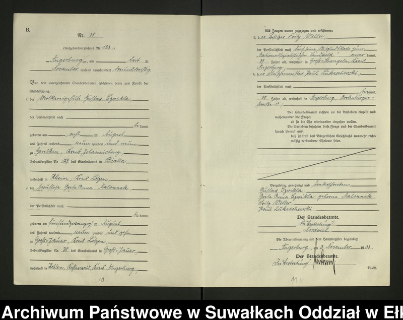 image.from.unit.number "B2. Heirats - Register (Neben - Register) Standesamt Angerburg Ostpr. einschl. der Standesamtsbezirk, Gross Strengeln, Kehlen und Prinowen"