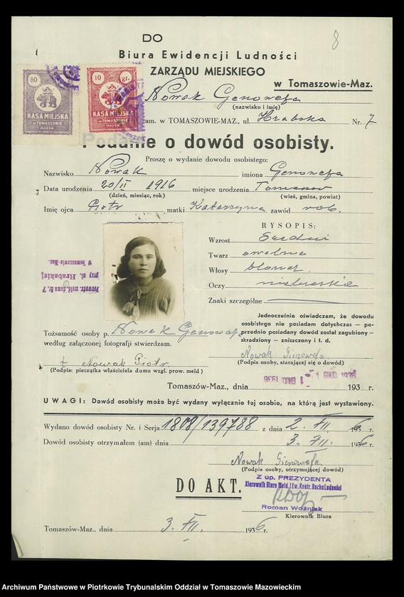 image.from.unit.number "Dowodów osobistych od nr 1801 do 2050. Tom X"