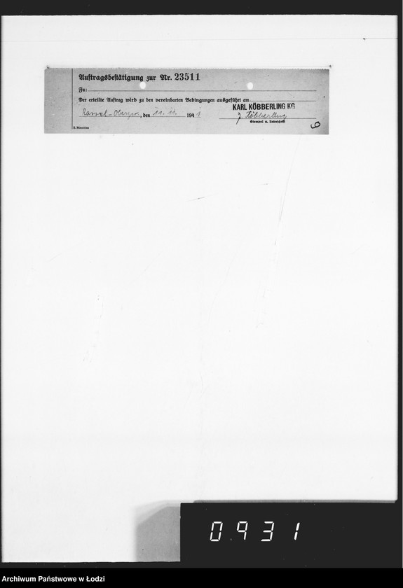 Obraz 13 z jednostki "K.Köberlin.18 Aufträge [Pokwitowania odbioru]"