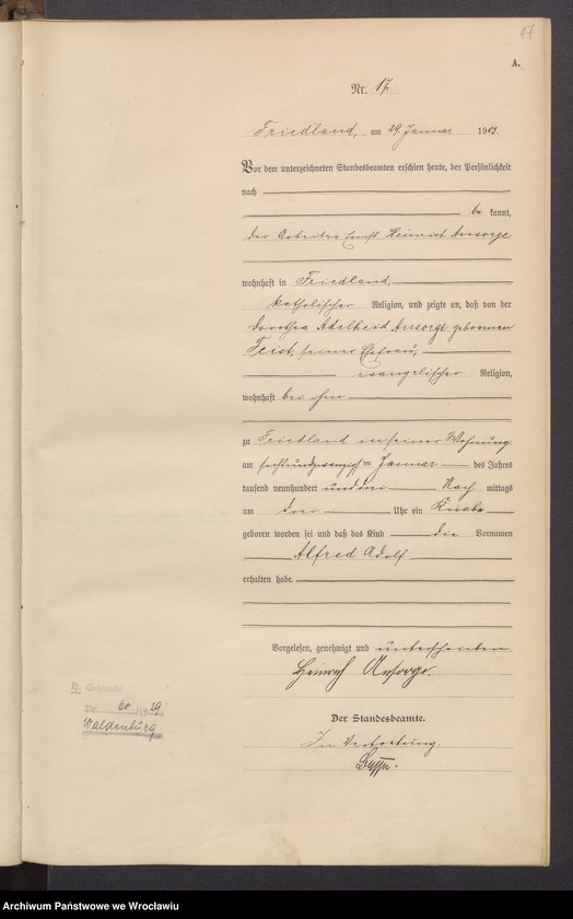 image.from.unit.number "Księga urodzeń USC Mieroszów (Friedland) 1903"