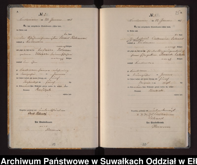 image.from.unit.number "Haupt-Geburts-Register des Königlich Preussischen Standes-Amtes der Stadt Nicolaiken Kreis Sensburg"