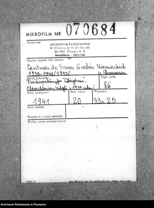 Obraz 2 z jednostki "Freikorpskämpfer "Ebbinghaus" - Oberschlesien- polegli w 1939 roku"