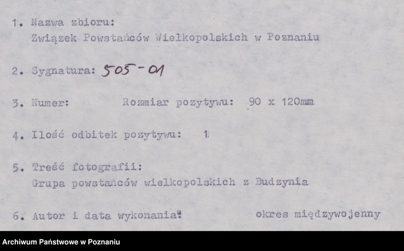 Obraz 4 z jednostki "Grupa powstańców z Budzynia (okres międzywojenny)"