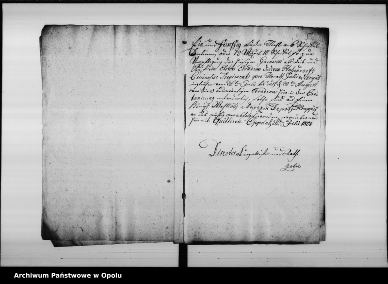 Obraz 9 z jednostki "Acta des Magistrats zu Oppeln betreffend Verpflegung des v[on] Holtzendorffschen Cürassier Regiments"