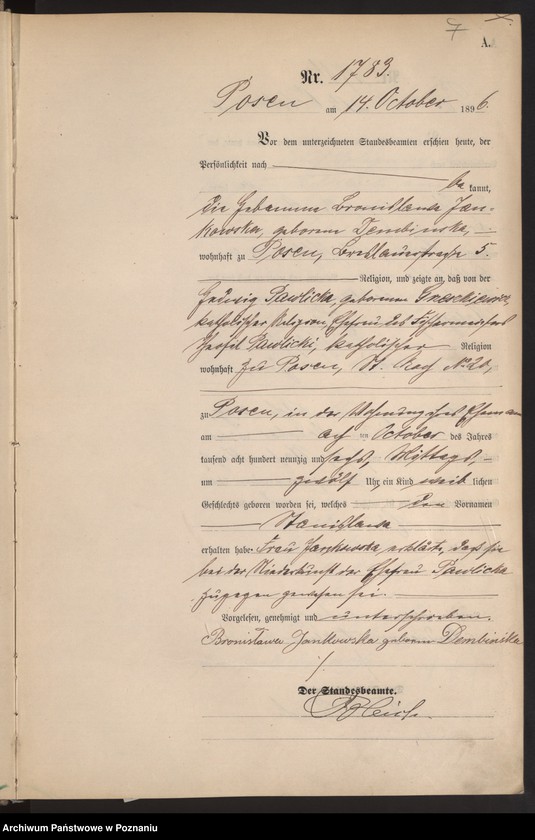 Obraz 10 z jednostki "Księga urodzeń t. IV"