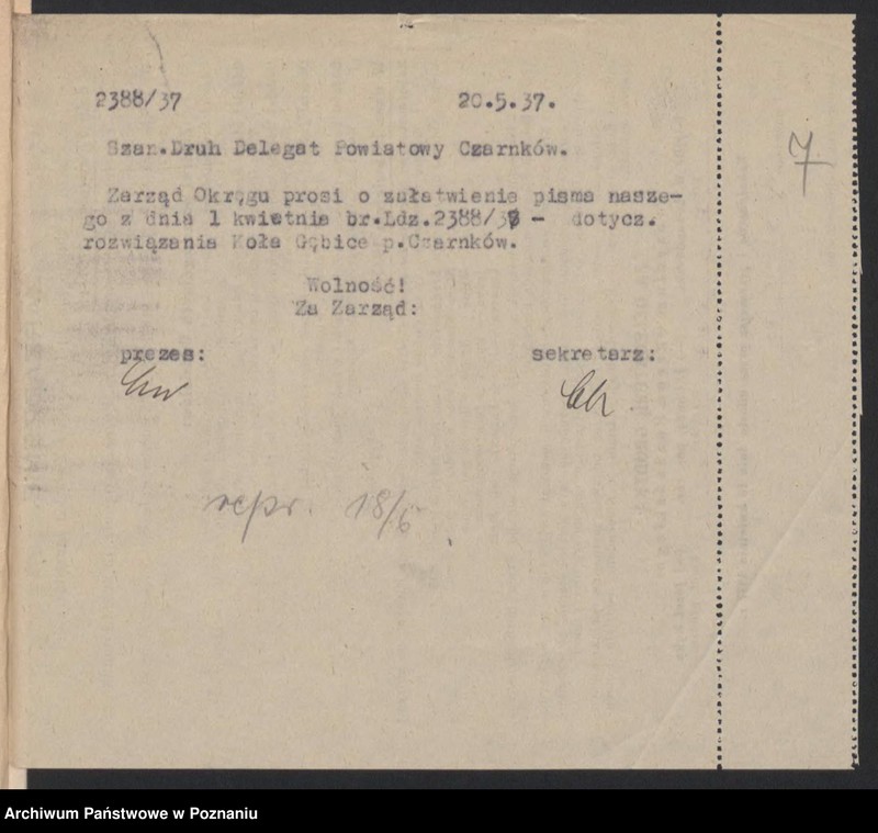 Obraz 11 z jednostki "Gębice, powiat Czarnków akta koła."