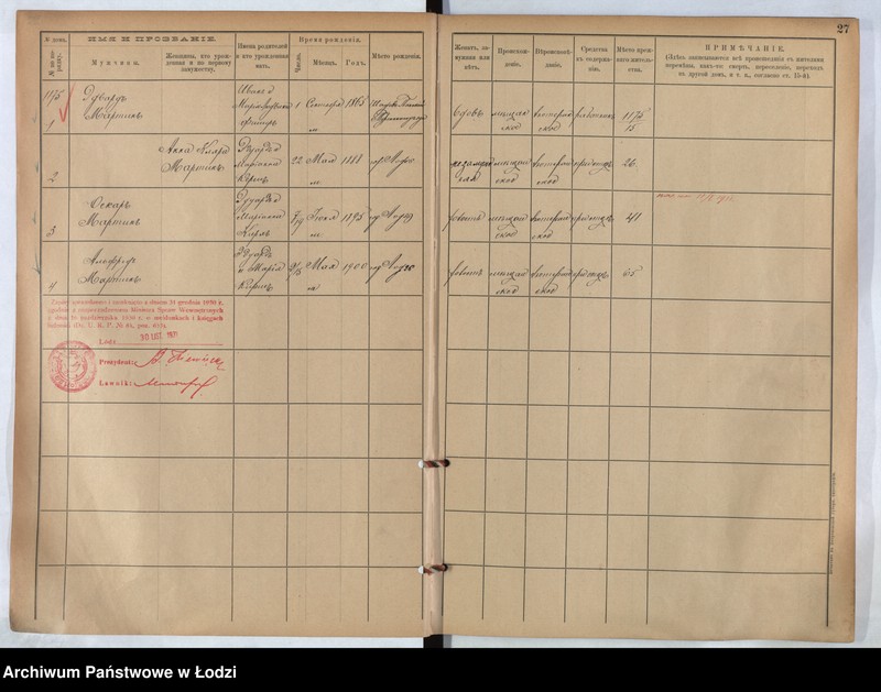Obraz 16 z jednostki "[Księga ludności stałej m. Łodzi guberni piotrkowskiej nr domu 1175-1182]"