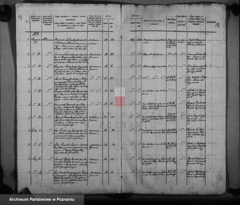 Obraz 11 z jednostki "Księga urodzonych, zaślubionych, zmarłych"