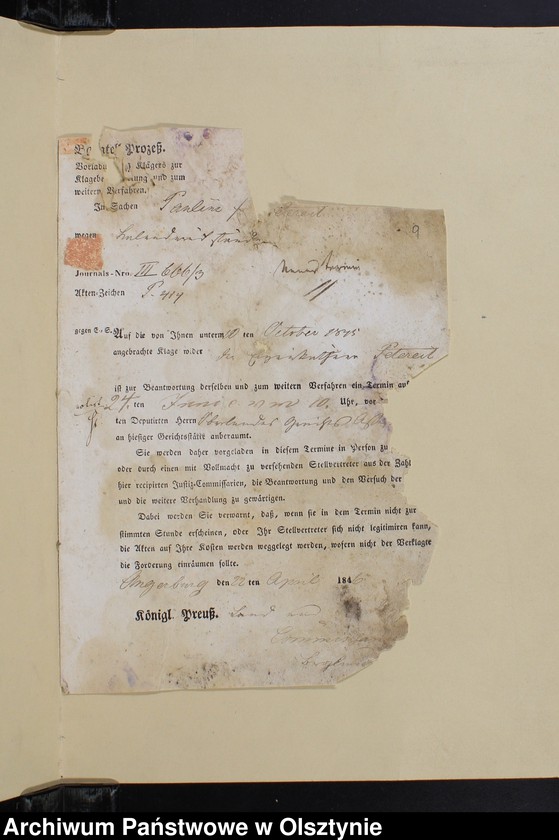 image.from.unit.number "Schreiben d.Justizamt 1787 J. Sache des Carl Gustav Blaseo 1829 Prozess-Sachen des Pfarrers Paulini 1845-1847. Beschluss in die Personaldezem- Sache 1871"