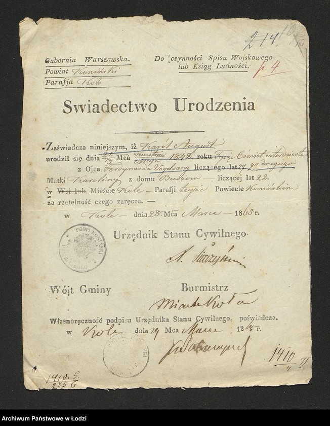 Obraz 12 z jednostki "Dowody metrykalne stałych mieszkańców m. Łodzi nr domu 1410-1411"