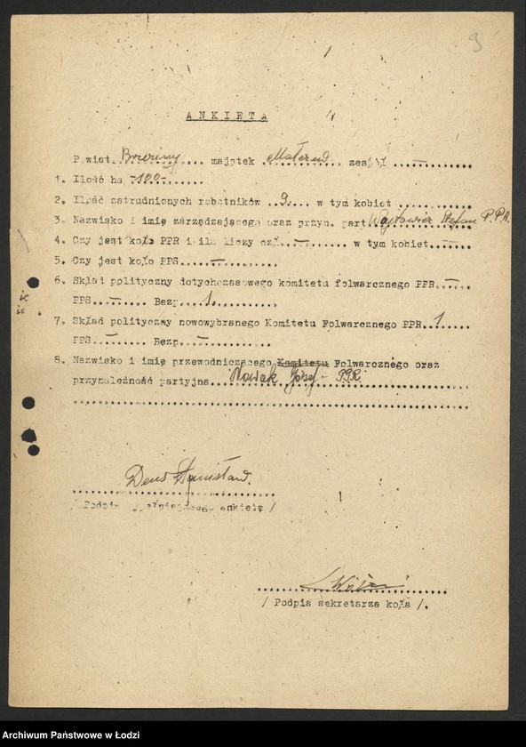 Obraz 4 z jednostki "Ankiety kół partyjnych w majątkach"