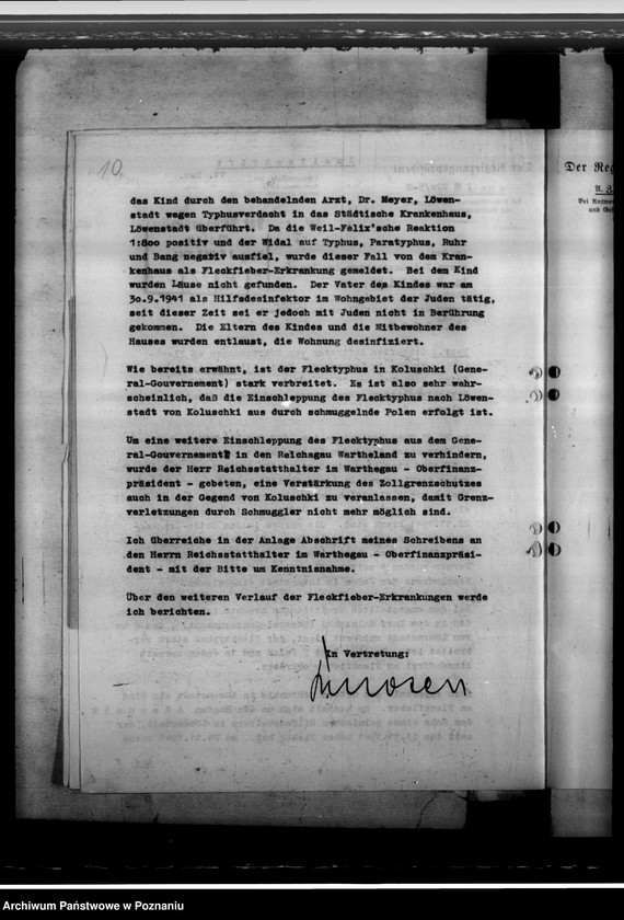 Obraz 14 z jednostki "Flecktyphus im Getto in Löwenstadt, in Zelow, Litzmannstadt (Łódź), Welun, Dobra, Pabianice. Pockenerkrankung"