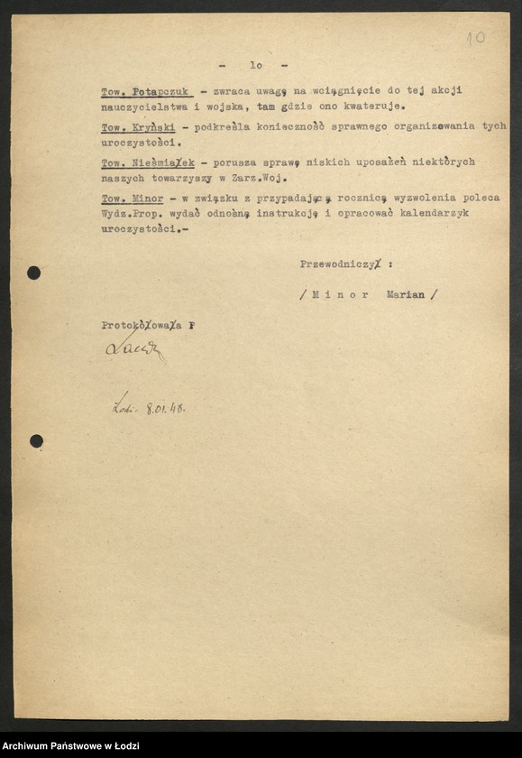 Obraz 11 z jednostki "Egzekutywa [protokóły z posiedzeń]"