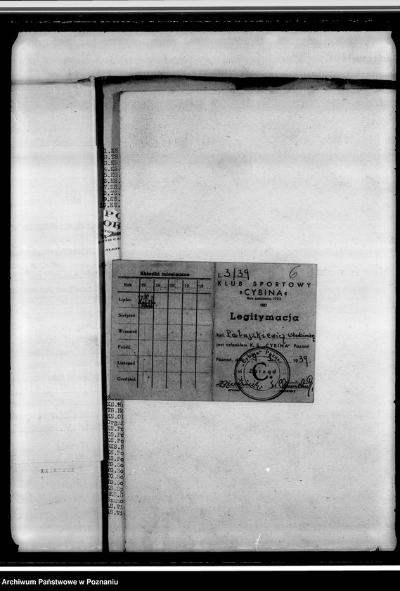 Obraz 9 z jednostki "Korespondencja dotycząca działalności sportowej: adresy towarzystw zrzeszonych w Polskim Okręgowym Związku Piłki Nożnej. Tabela rozgrywek"