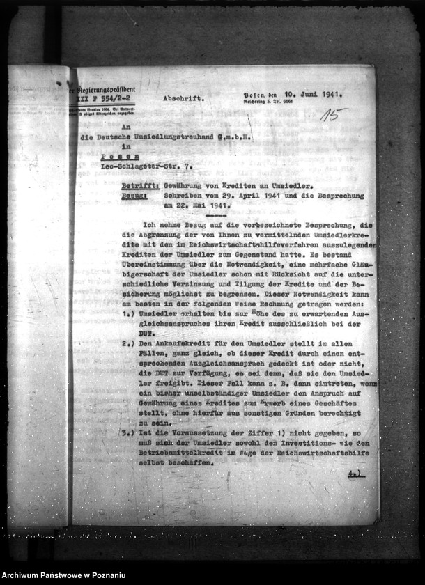 Obraz 19 z jednostki "Kredyty dla przesiedleńców z Rzeszy i miejscowych Niemców"