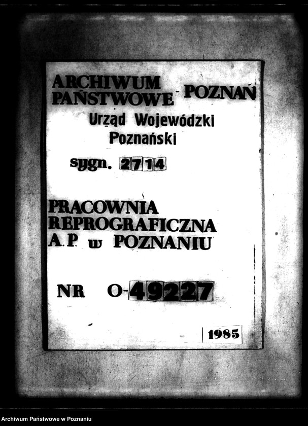 Obraz 1 z jednostki "Administracja przejściowa majątku Strzeszyn powiatu poznańskiego"