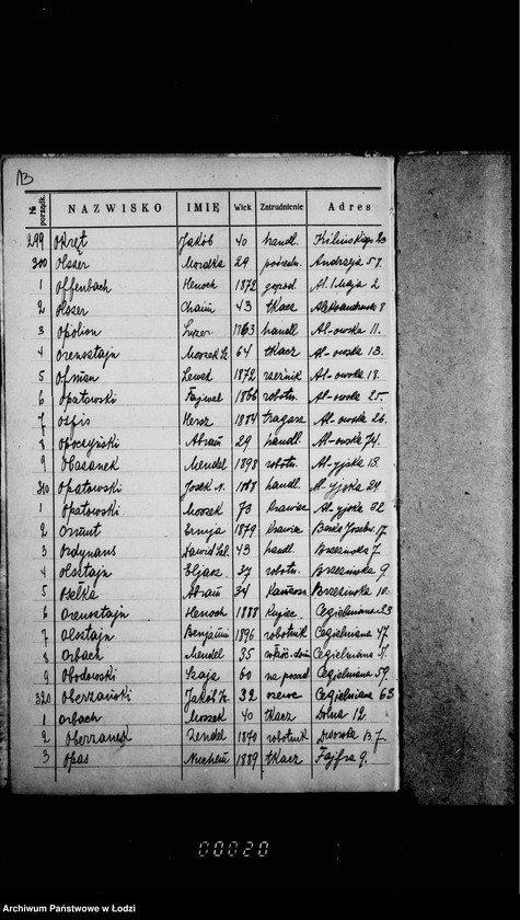 Obraz 18 z jednostki "Lista wyborców Gminy Wyznaniowej Żydowskiej w Łodzi 1924 r. lit. O"