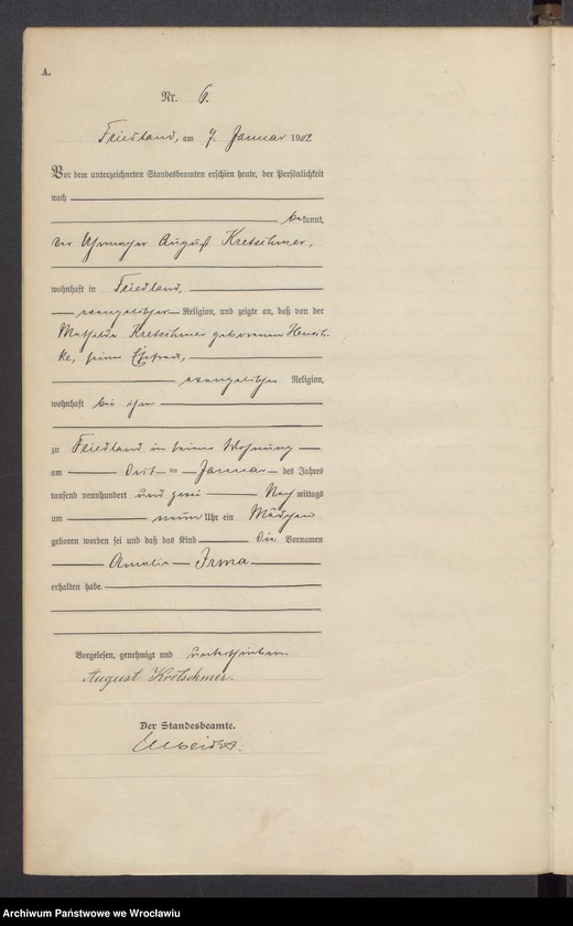 image.from.unit.number "Księga urodzeń USC Mieroszów (Friedland) 1902"