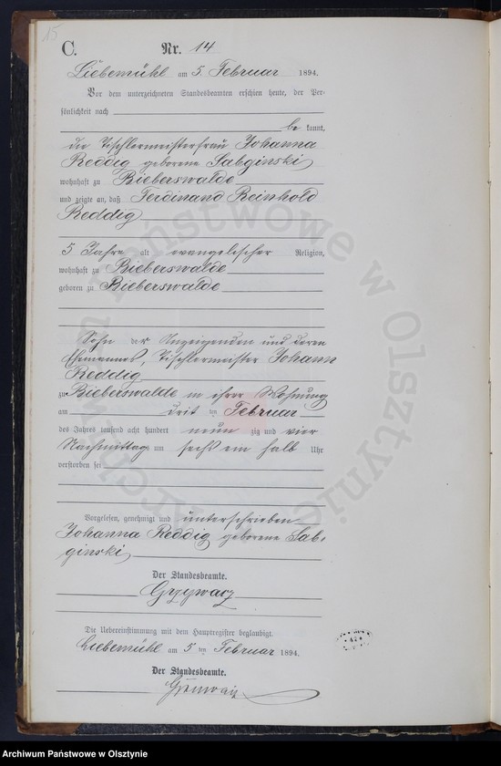 image.from.unit.number "Sterbe-Neben-Register Nr 1 - 92"