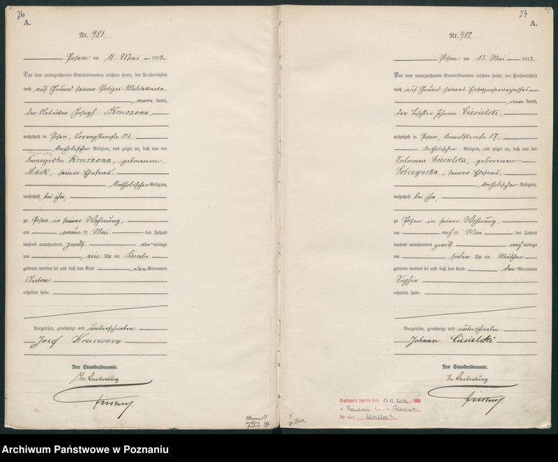 Obraz 16 z jednostki "Księga miejscowa urodzeń tom III [Rejestr główny urodzeń]"